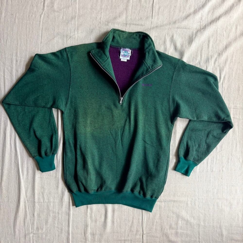 VTG 90's Quarter Zip Men's M Made in USA Fleece Duofold Advanced Micro Climate